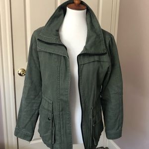 Blue Rain Army Green Zip up Coat Size Medium.